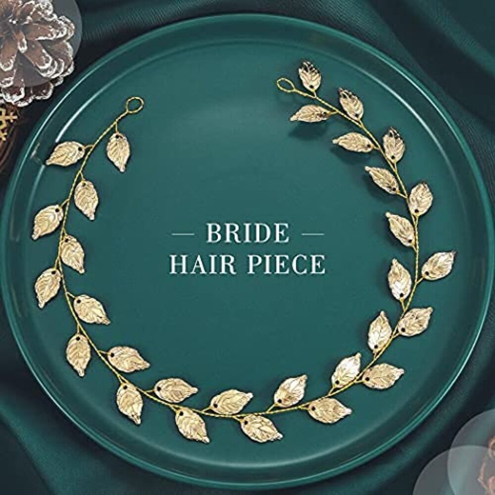 Wedding Headband Gold Leaf Bridal Headpieces for Bridesmaid and Flowergirls 15.7 - Picture 3 of 8